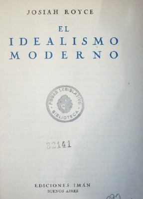 El idealismo moderno