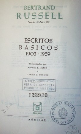 Bertrand Russell : escritos básicos 1903-1959