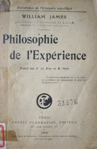 Philosophie de l'expérience