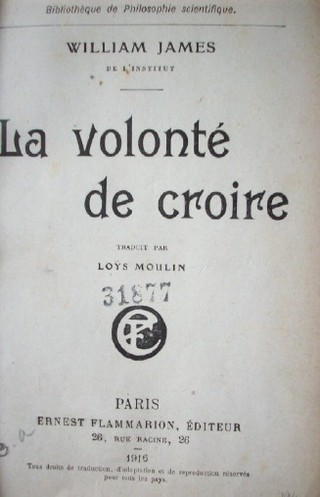 La volonté de croire