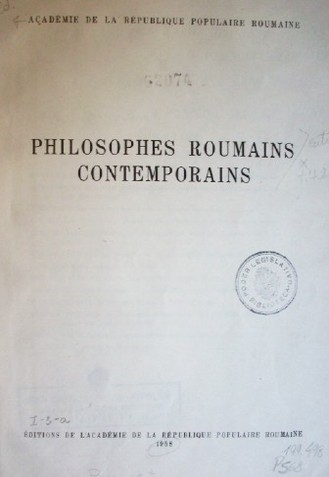 Philosophes roumains contemporains