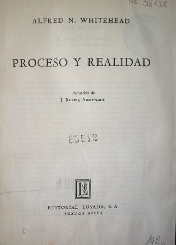 Proceso y realidad