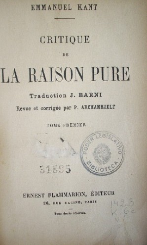 Critique de la raison pure