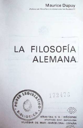 La filosofía alemana