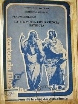 Fenomenología : la filosofía como ciencia estricta