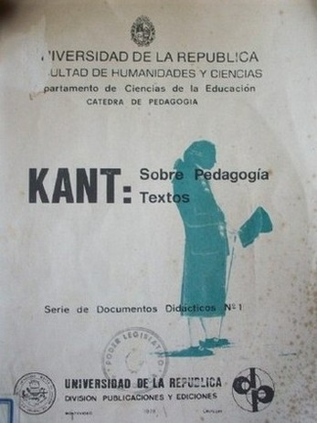 Kant: sobre pedagogía