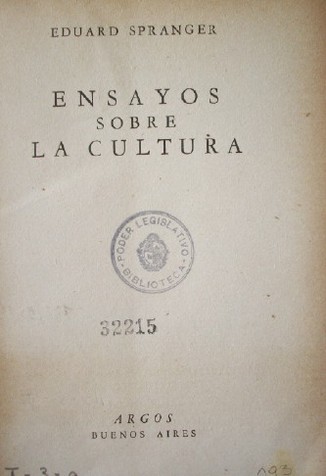 Ensayos sobre la cultura