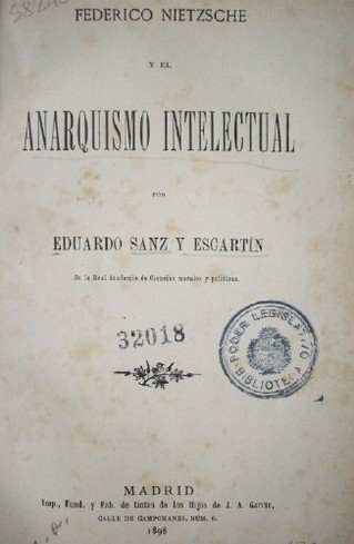 Federico Nietzche y el anarquismo intelectual