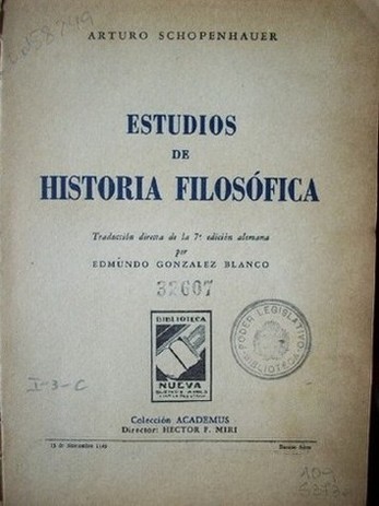 Estudios de historia filosófica