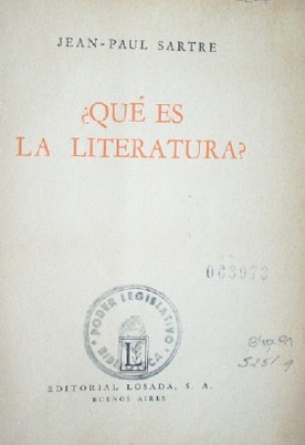 ¿Qué es la literatura? : [Situations, II]