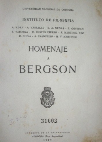 Homenaje a Bergson