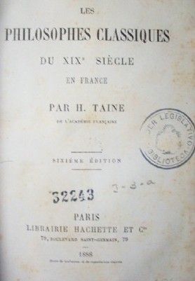 Les philosophes classiques du XIX siecle en France