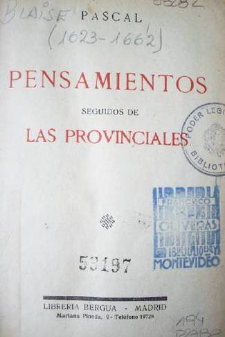 Pensamientos.  Las provinciales