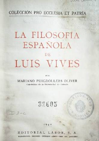 La filosofía española de Luis Vives