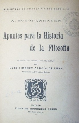 Apuntes para la historia de la filosofía