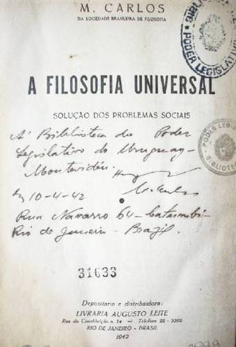 A filosofia universal : soluçao dos problemas sociais