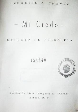 Mi credo : estudio de filosofia