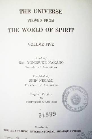 The universe viewed from the world of spirit