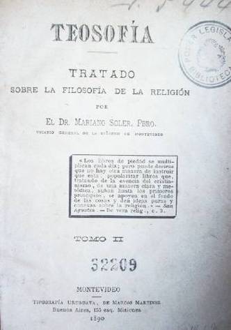 Teosofía : tratado sobre la filosofía de la religión