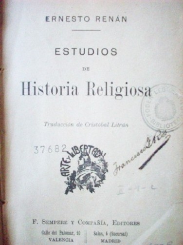 Estudios de historia religiosa