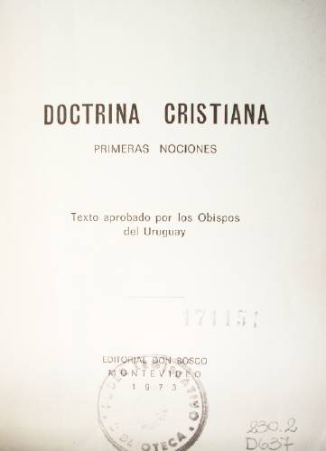 Doctrina Cristiana : primeras nociones