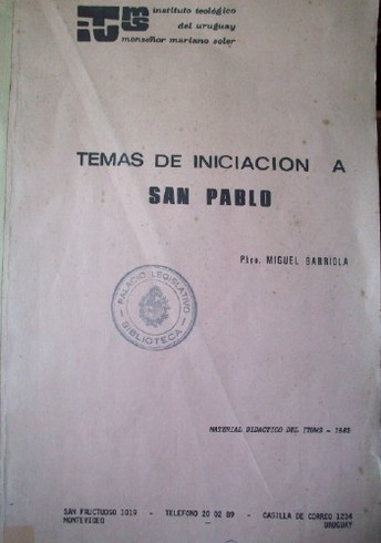Temas de iniciación a San Pablo