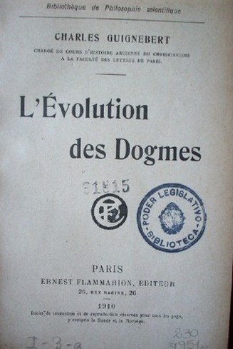 L'Evolution des dogmes