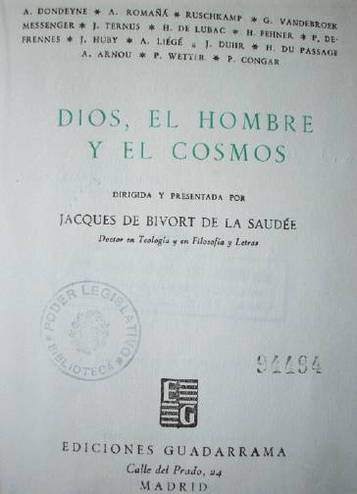 Dios, el hombre y el cosmos