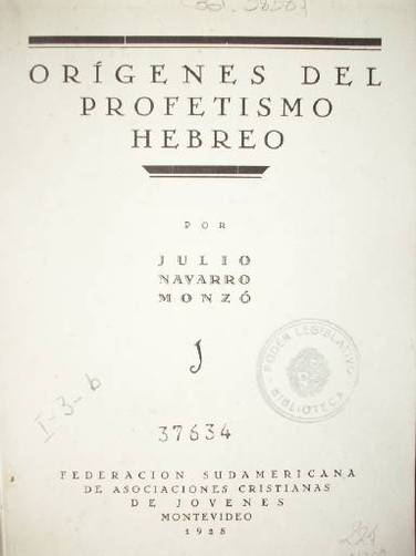 Orígenes del profetismo hebreo