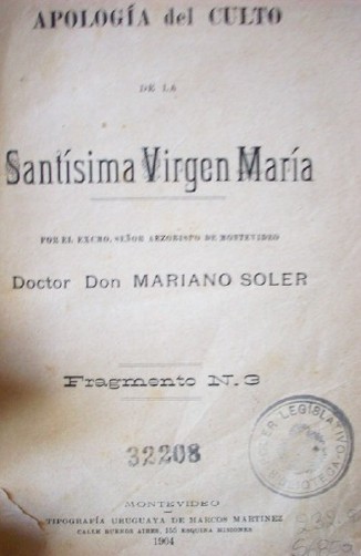 Apología del culto de la Santísima Virgen María