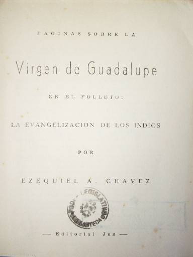 Páginas sobre la Virgen de Guadalupe : la evangelización de los indios
