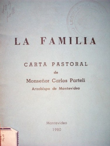 La familia : carta pastoral