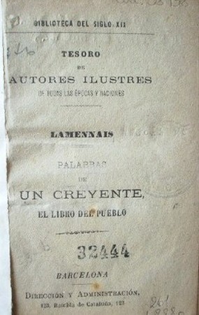 Palabras de un creyente, el libro del pueblo