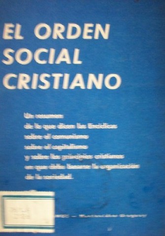 El orden social cristiano