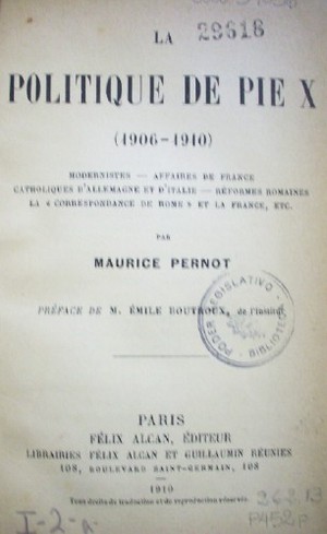 La politique de Pie X (1906-1910)