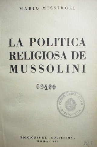 La política religiosa de Mussolini