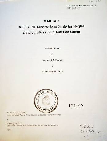 MARCAL : manual de automatización de las reglas catalográficas para América Latina