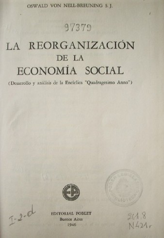 La reorganización de la economía social