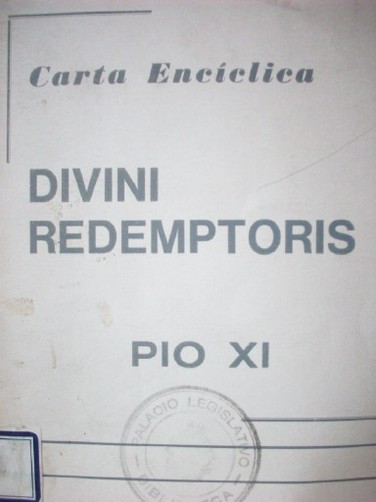 Carta encíclica Divini Redemptoris