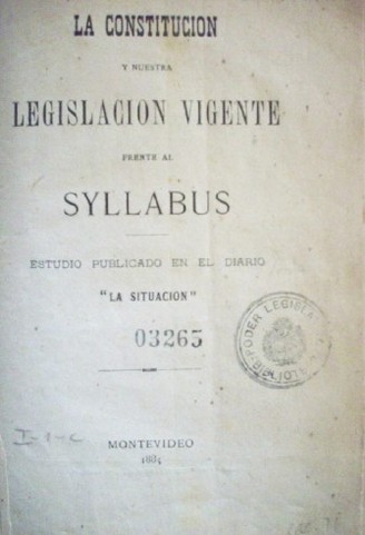 La Constitución y nuestra legislación vigente frente al syllabus