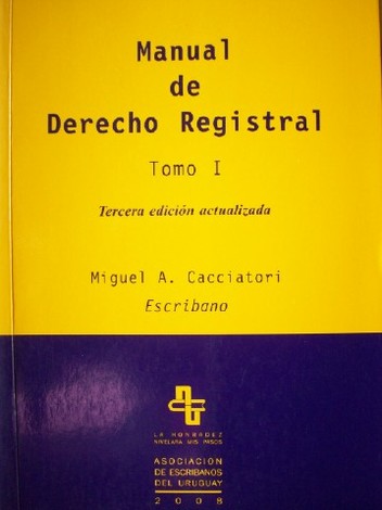 Manual de derecho registral