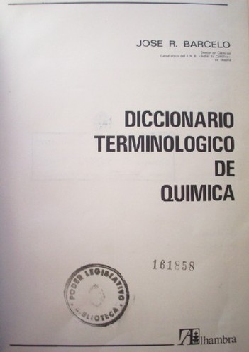 Diccionario terminológico de química