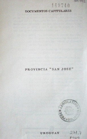 Provincia "San José" : documentos capitulares