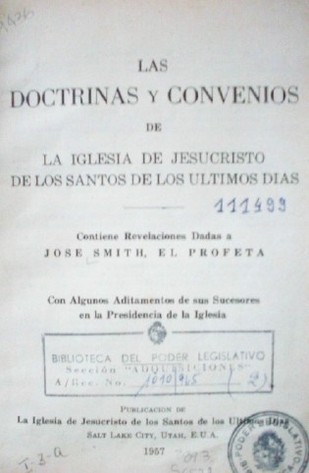 Las doctrinas y convenios de la iglesia de Jesucristo de los santos de los ùltimos días