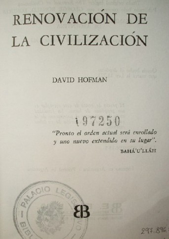 Renovación de la civilización