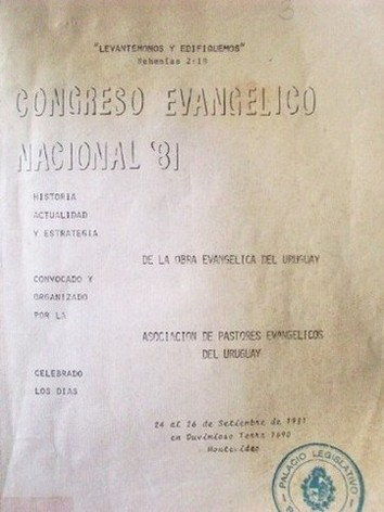 El Congreso Evangélico Nacional '81 ya es historia