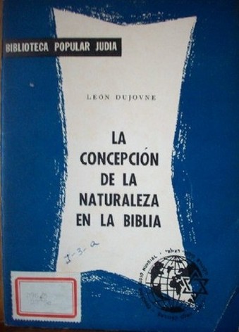 La concepción de la naturaleza en la biblia hebrea