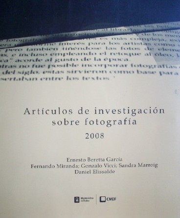Artículos de investigación sobre fotografía : 2008