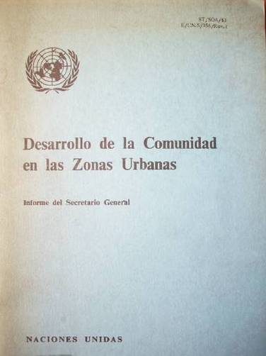 Desarrollo de la comunidad en las zonas urbanas