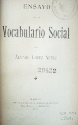 Ensayo de un vocabulario social